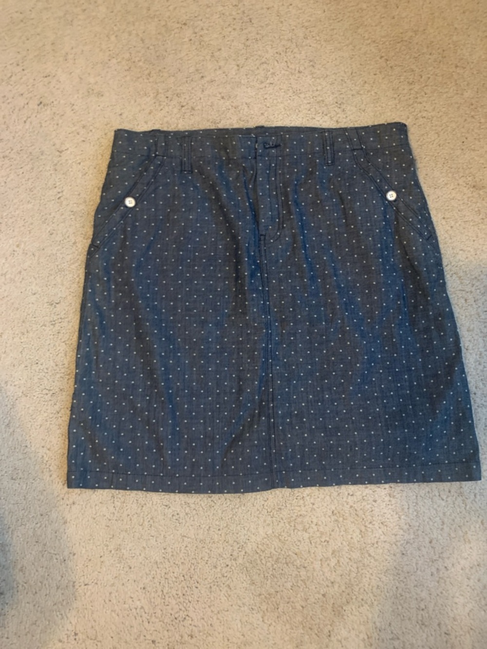 Laura Scott Navy Polka Dot A-Line Skirt